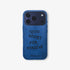 Need Money for Porsche design phone case, Alcantara Riviera Blue, premium grip and protection, by Trackerbs.